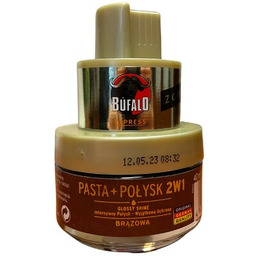 BUFALO Pasta do butów Połysk 2w1 Brązowy 40