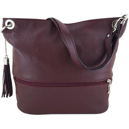 Skórzana torebka worek Barberinis - Bordowa