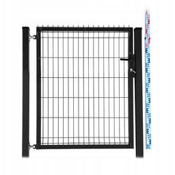 Furtka 120cm czarna Panelowa dwa Słupki RAL9005 ogrodzeniowa
