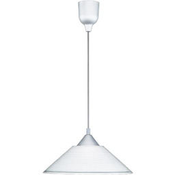 Lampa klasyczna wisząca retro szkło rowkowe białe DIEGO