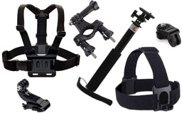 Zestaw Narty szelki kask monopod kijki Sony Action