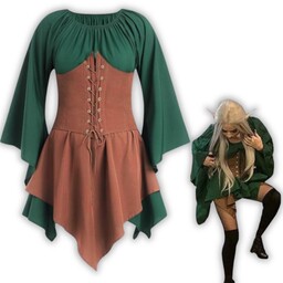 Strój Kostium Przebranie Sukienka Elfa Elf Damski Vintage