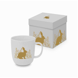 Wielkanocny kubek (400 ml) Złoty Zając w ozdobnym