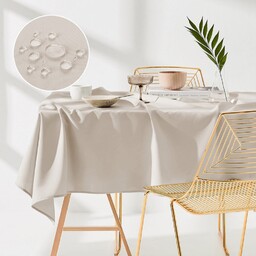 OBRUS PLAMOODPORNY AURA - Beżowy jasny 140x200