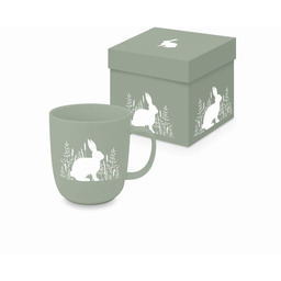 Wielkanocny kubek (400 ml) zielony Zając w ozdobnym