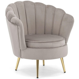 Fotel muszelka Glamour ELIF Welur Ciemny beż #7