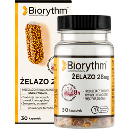 Biorythm Żelazo 28 mg, 30 kapsułek KRÓTKA DATA