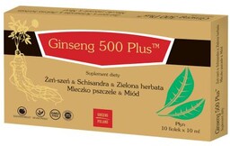 GINSENG 500 Plus Płyn, 10fiolek x 10ml