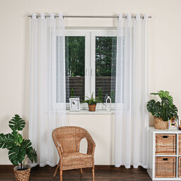 Markizeta ETAMINA Firana gotowa na srebrnych przelotkach, szerokość