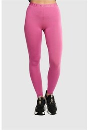GUESS Różowe legginsy damskie z marszczeniem, Wybierz rozmiar