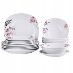 Serwis Obiadowy Porcelanowy 18EL 6OSÓB Komplet Zestaw Talerzy