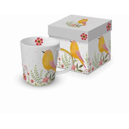 Kubek Żółty ptak (350 ml) w ozdobnym pudełku