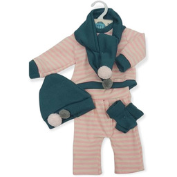 Szal Różowy I Beżowy Paski; Szalik I Peucos