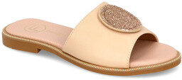 Eleganckie klapki z ozdobą - FILIPPO DK6217/24 BEŻ