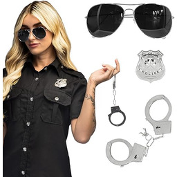Boland 64353 Zestaw kostiumu policjanta dla dorosłych, okulary,
