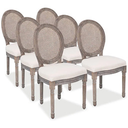 Edinos Rustykalny zestaw 6 kremowych krzeseł bankietowych Dąb