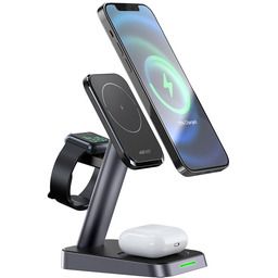 3w1 Ładowarka Qi 15W z uchwytem magnetycznym