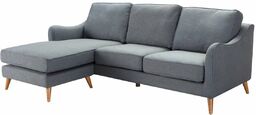 Sofa narożna Venuste denim blue/brown, 227 x 160/88