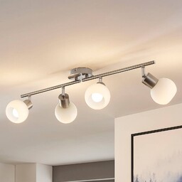 Lampa sufitowa Lindby Elaina, 70 cm, 4-punktowa, nikiel,