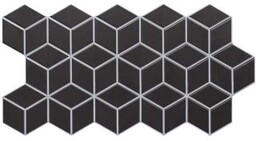 Gres szkliwiony hiszpański Realonda RHOMBUS BLACK mat 26,5x51