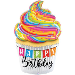 Balon foliowy babeczka happy birthday - 56" -