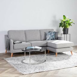 Sofa narożna Venuste linen grey, 227 x 160/88