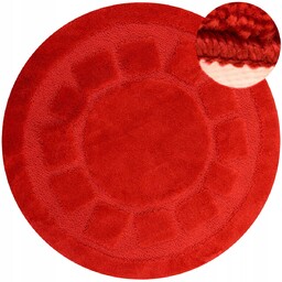 Dywanik Łazienkowy Antypoślizgowy Okrągły Do Wc Czerwony Ocean
