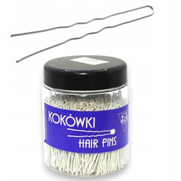 Kokówki / szpilki IZA BIAŁE karbowane 6.5 cm