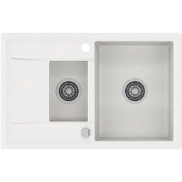 Zlewozmywak granitowy Kernau KGS W 6078 1,5B1D White