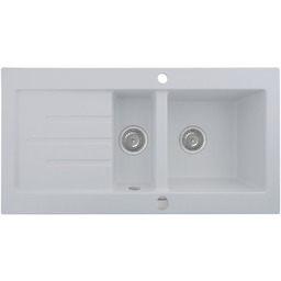 Zlewozmywak granitowy Kernau KGSV 60 1,5B1D Pure White