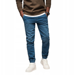 Modne jeansowe joggery męskie wygodne niebieskie Ombre OM-PADJ-0156