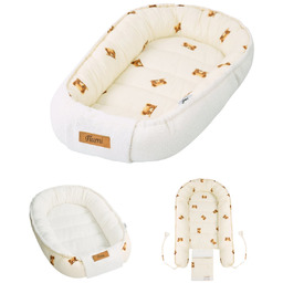 Kokon niemowlęcy Flumi dwustronne gniazdko dla dzieci, jasny
