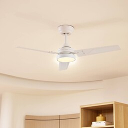 Wentylator sufitowy LED Lindby Aerallo, biały, CCT, cichy