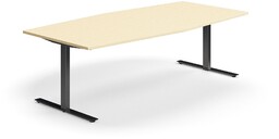 Stół konferencyjny QBUS, kształt łodzi, 2400x1200 mm, rama