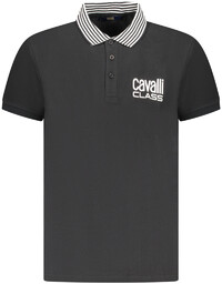 CAVALLI CLASS POLO KRÓTKI RĘKAW MĘSKI CZARNY