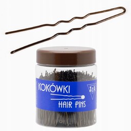 Kokówki szpilki karbowane fryzjerskie 6.5 cm brązowe 500g