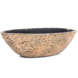 Złota owalna doniczka Clemente Oval 48x19/15 Gold ceramiczna