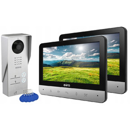 Wideodomofon Wideofon dwu 2 rodzinny Dwurodzinny Dwa Monitory