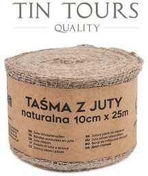 DEKORACYJNA TAŚMA Z JUTY 10 cm x 25