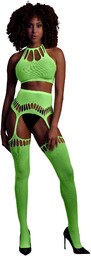 Two Piece with Crop Top and Stockings -