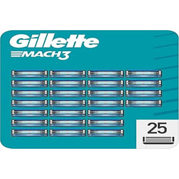 Gillette Mach3 Ostrza do Maszynki, Srebrny/Niebieski, 25 Części