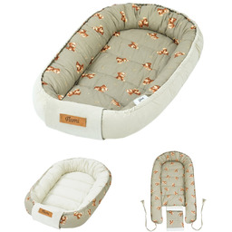 Kokon niemowlęcy Flumi dwustronne gniazdko dla dzieci, beżowy
