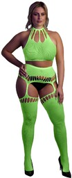 Two Piece with Crop Top and Stockings XL/XXXXL