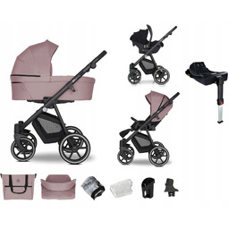 Wózek dziecięcy 4w1 Emjot Eq 2.0 wielofunkcyjny róż