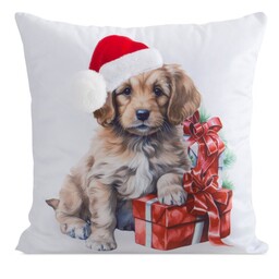 Eurofirany Poszewka świąteczna 45x45 Chp 214 biała czerwona