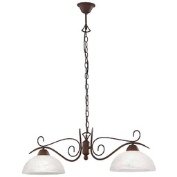 Lampa wisząca żyrandol klasyczny retro 2 punktowy rdzawy