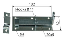 Zasuwka drzwiowa 130 mm
