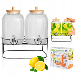 2x Słój z Kranikiem 5 Lna Lemoniadę Napoje