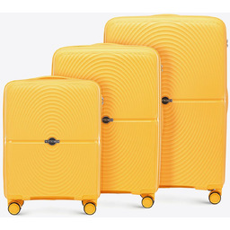 Zestaw walizek z polipropylenu w okręgi żółty