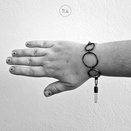 Pakamera Bransoleta LOOPS szeroka oksydowane srebro